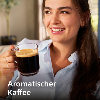 Serie 5500 EP5544/50 Kaffeevollautomat – LatteGo Milchsystem, 20 heiße und kalte Kaffeespezialitäten, 40% leiser mit SilentBrew, QuickStart, Schwarz/Grau