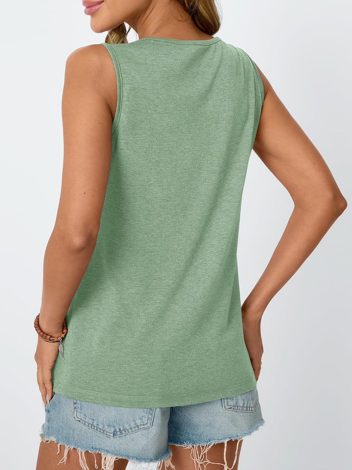 Womens Tank Tops 2025 Summer Dressy Casual Blouses Sleeveless Flowy Crewneck Outfits Basic Trendy Clothes