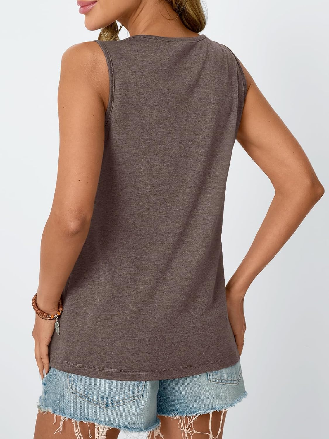 Womens Tank Tops 2025 Summer Dressy Casual Blouses Sleeveless Flowy Crewneck Outfits Basic Trendy Clothes