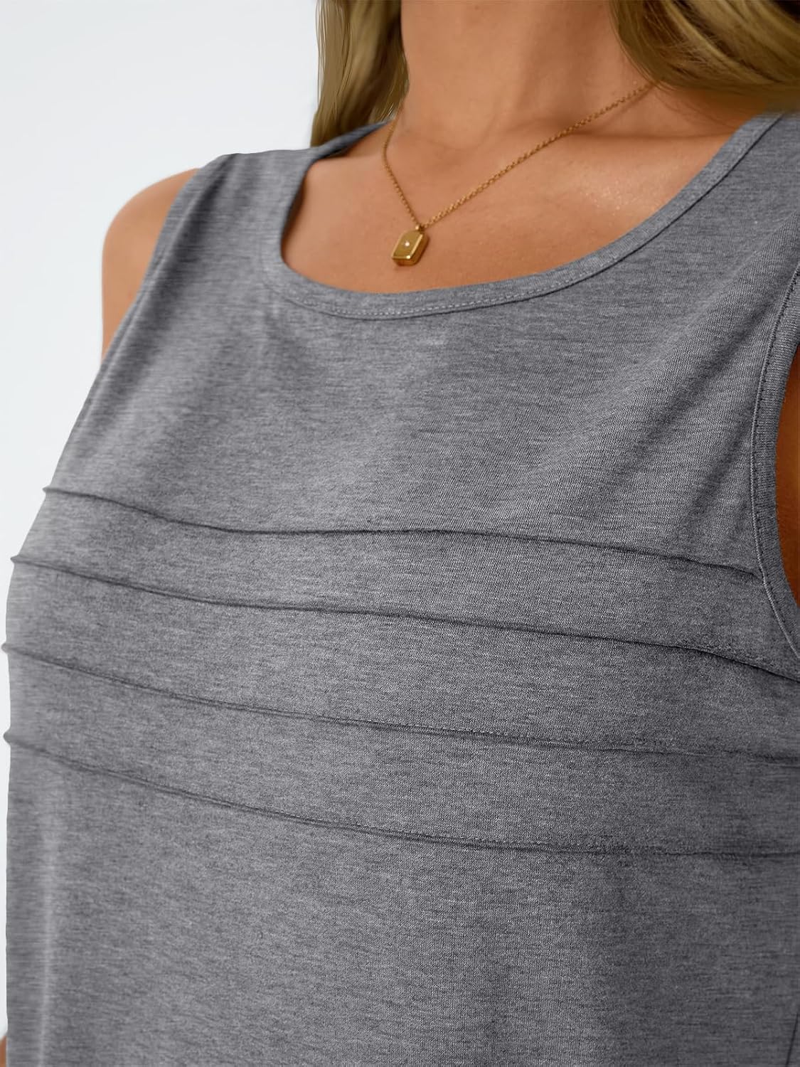 Womens Tank Tops 2025 Summer Dressy Casual Blouses Sleeveless Flowy Crewneck Outfits Basic Trendy Clothes